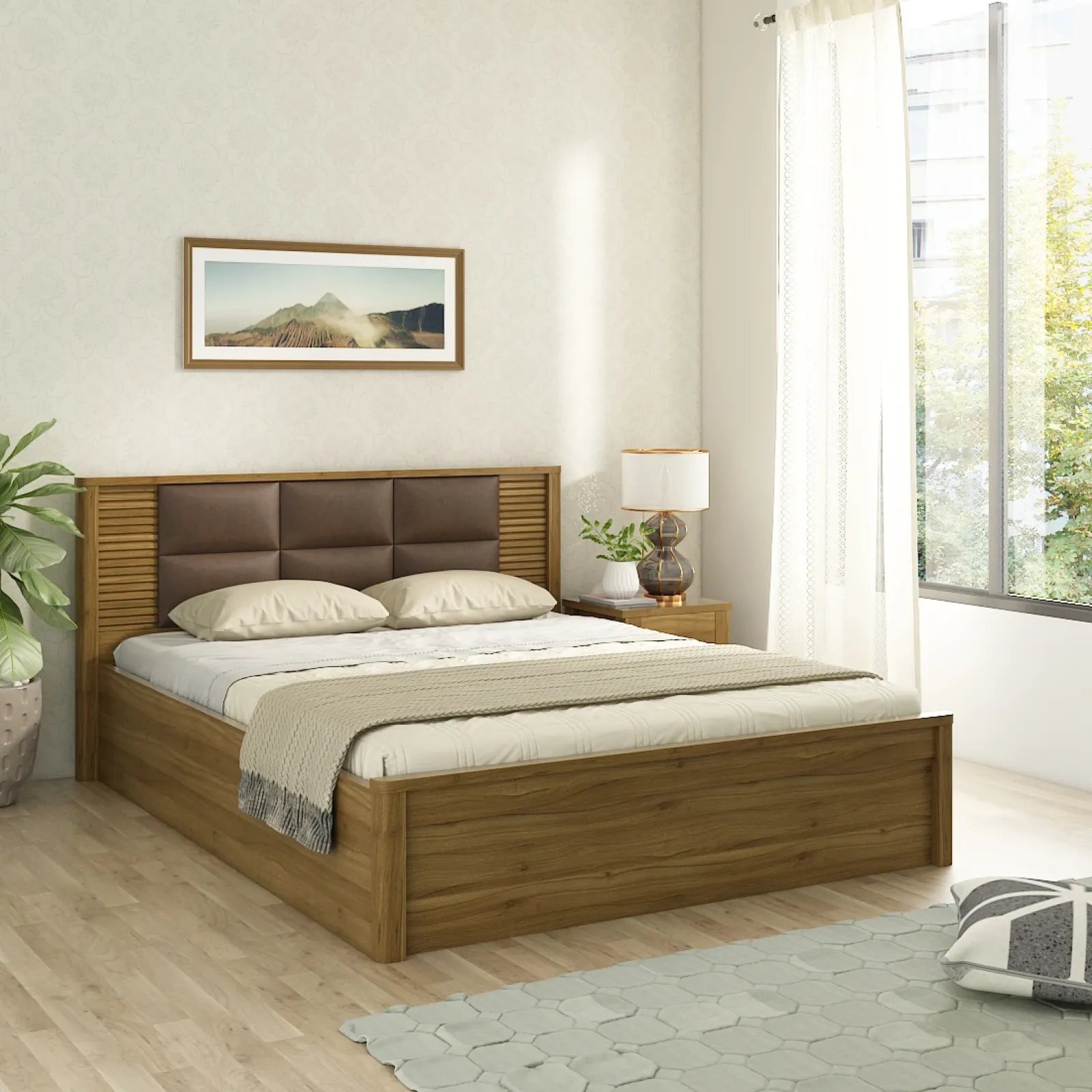 divana 新品　30ml  Queen of The Night お取り置き Modena Queen Bed 3/4 Lifton Storage - Natural Teak